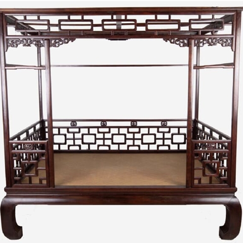 Chinese Hardwood Bed Photo